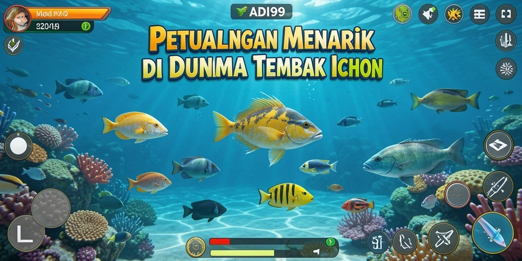 Screenshot ADI99 menampilkan aksi seru berburu ikan.