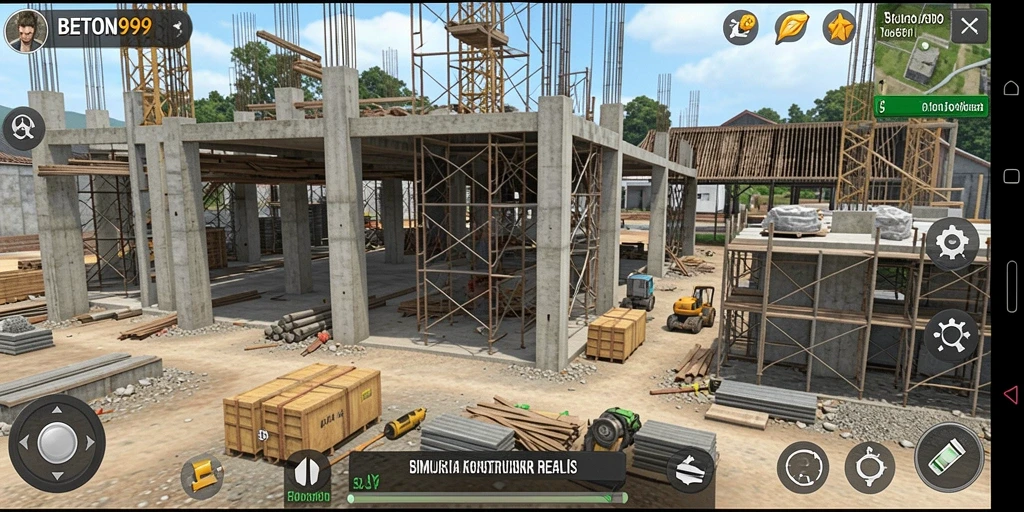 Screenshot gameplay BETON999 menampilkan konstruksi yang realistis dan detail.