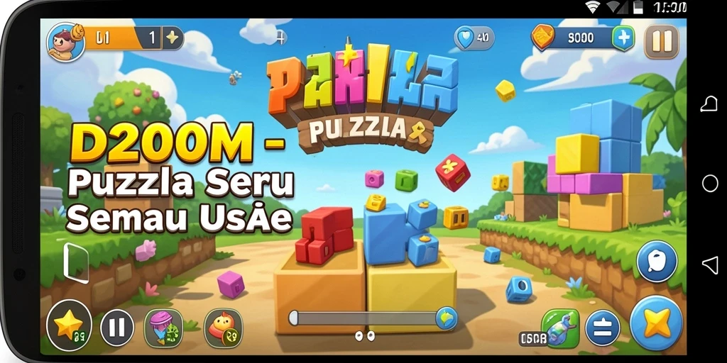 Tampilan gameplay seru D200M dengan tantangan Puzzle yang beragam.