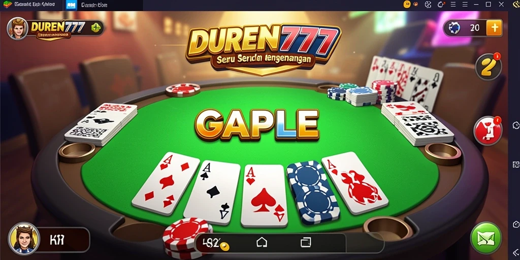 Tampilan seru gameplay Gaple di DUREN777 yang menantang.