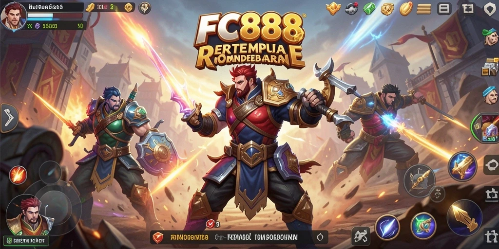 Tampilan gameplay FC888 yang penuh aksi dalam mode Battle Royale.