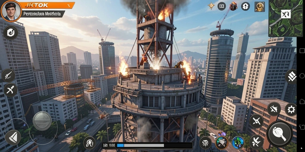 Tampilan menarik dari gameplay JKTOK saat bertahan dari serangan musuh.