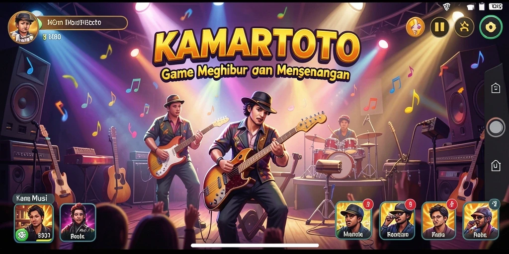 Screenshot gameplay KAMARTOTO yang menunjukkan keseruan bermain musik.