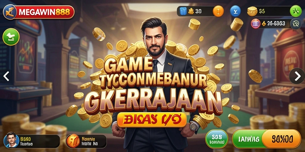 Tampilan menarik dari gameplay MEGAWIN888 yang menggambarkan manajemen bisnis.