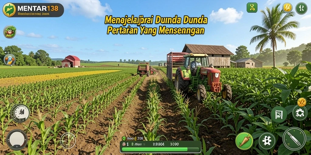 Screenshot utama MENTARI138 menampilkan petak ladang yang rimbun dan berbagai tanaman yang tumbuh.