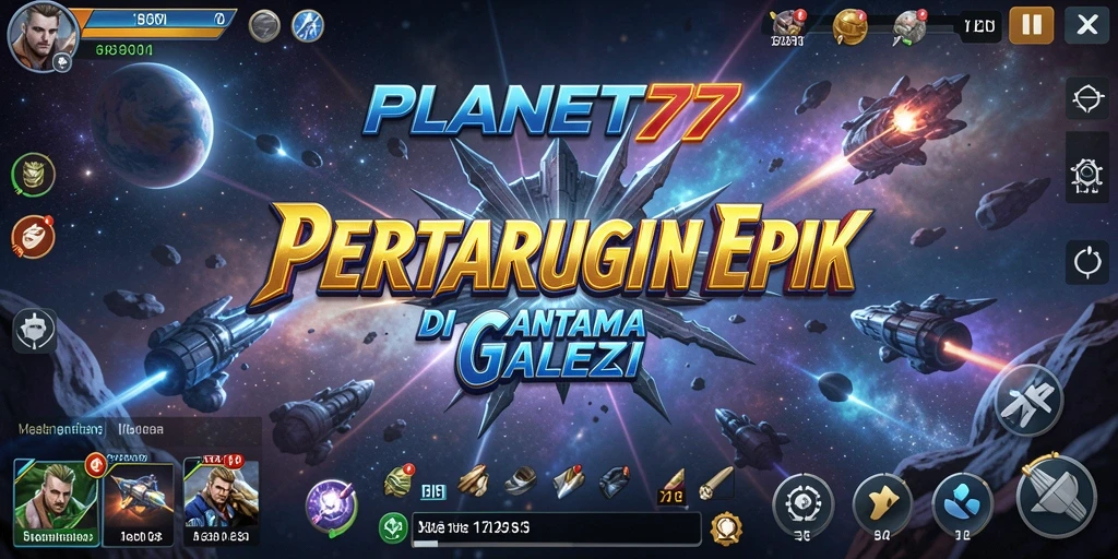 Tampilan gameplay PLANET77 dengan aksi mendebarkan di luar angkasa.