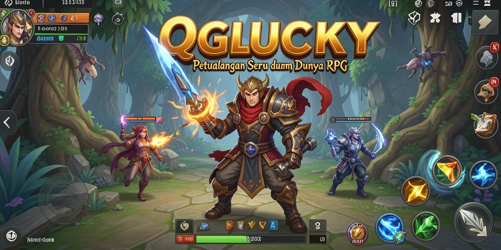 Tampilan gameplay QGLUCKY yang menakjubkan dan penuh aksi.