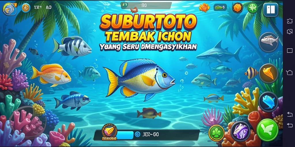 Gameplay seru SUBURTOTO dengan ikan berwarna-warni di lautan.