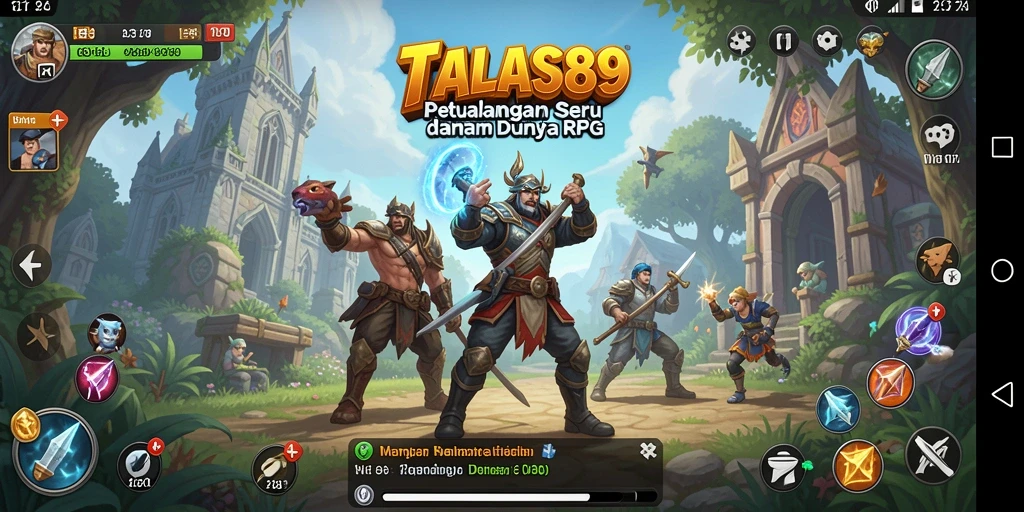 Tampilan gameplay RPG yang epik dan mendebarkan dalam TALAS89.